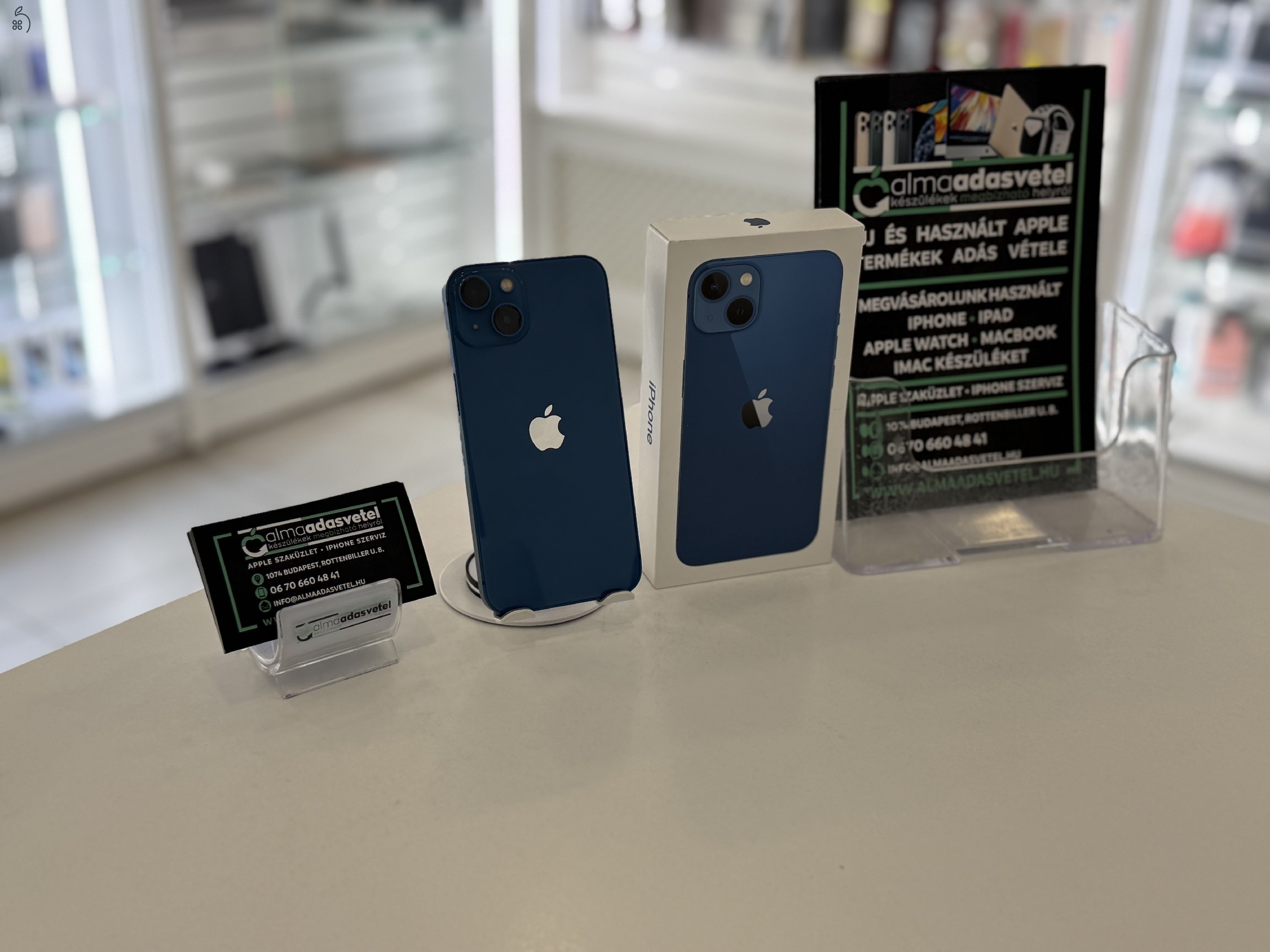 iPhone 13 256GB Független Kék Megkímélt/1-3 hónap gar./Akku 85%/p4223