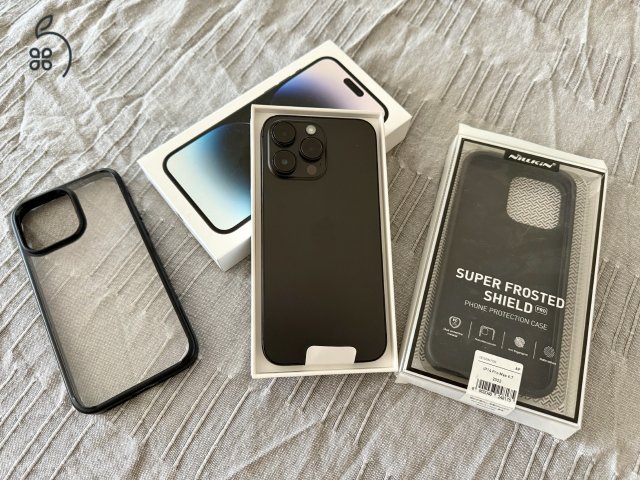 iPhone 14 Pro Max 128GB Space Black, Gyárilag kártyafüggetlen! Garancia Dec 30-ig