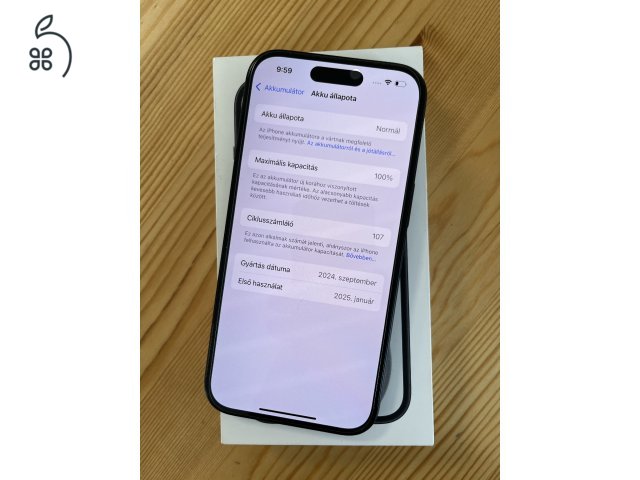 iPhone 15 128GB Makulátlan! Akku 100%!