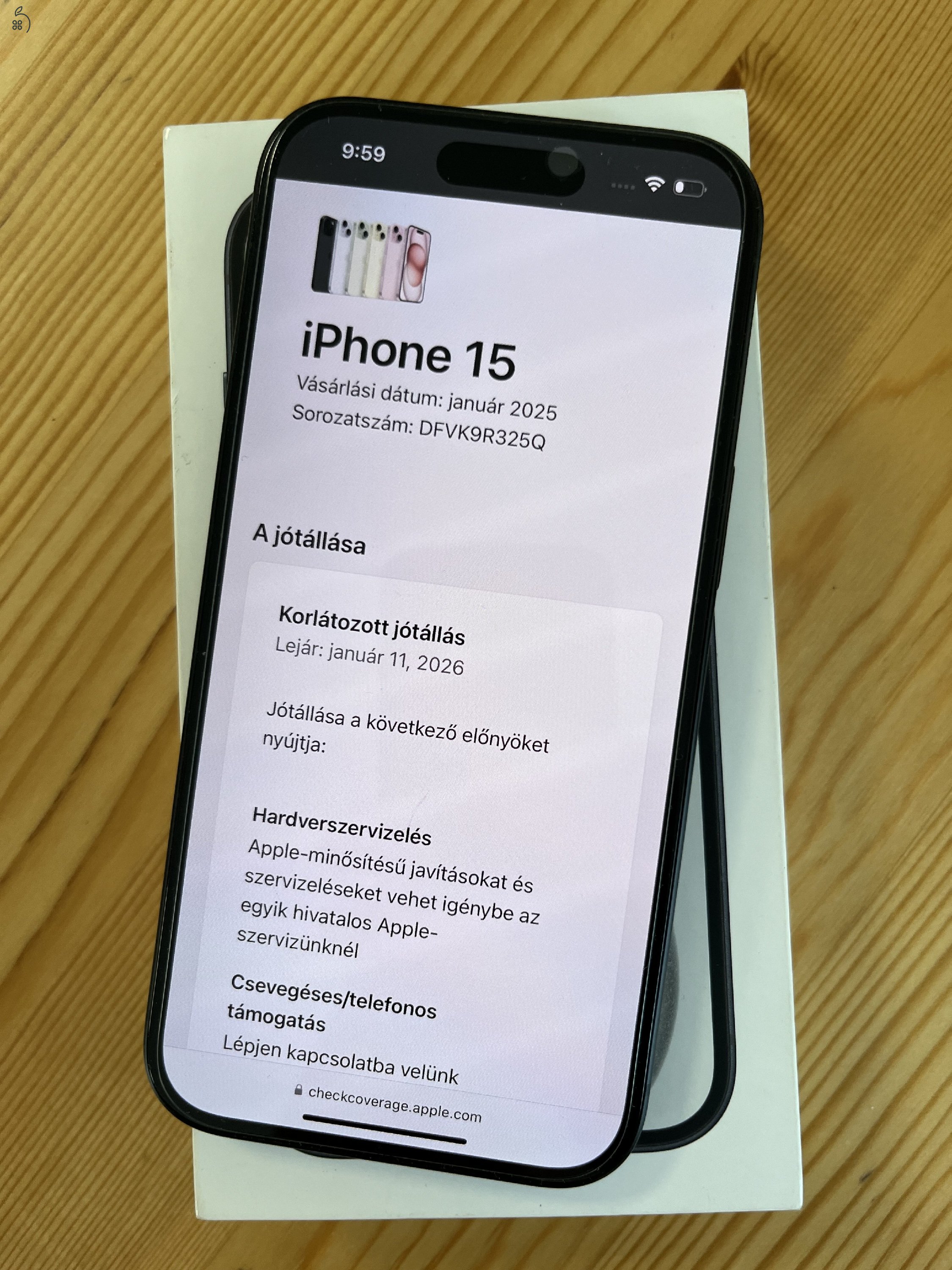 iPhone 15 128GB Makulátlan! Akku 100%!