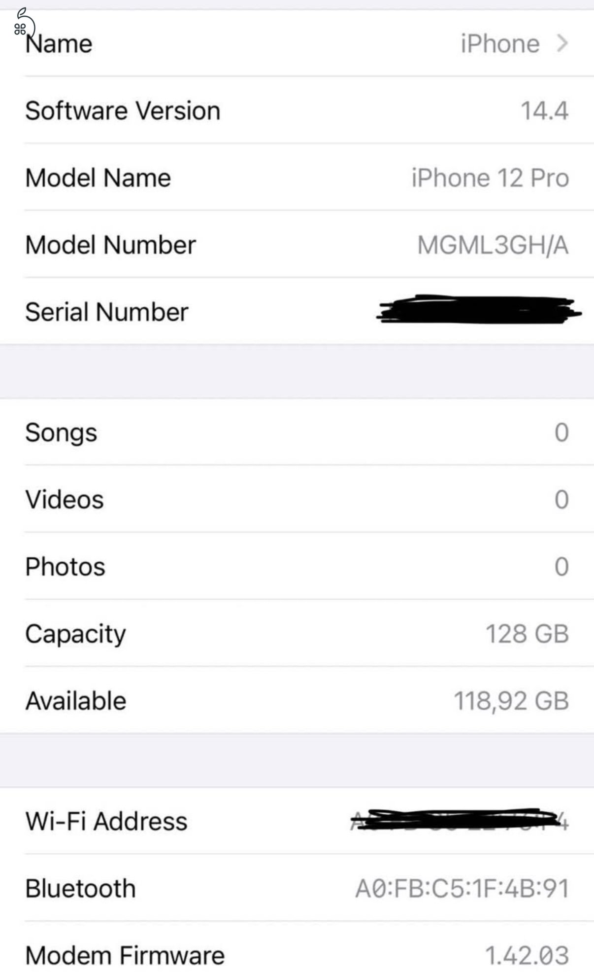Iphone 12 pro, silver, 128 gb, 100% aksi