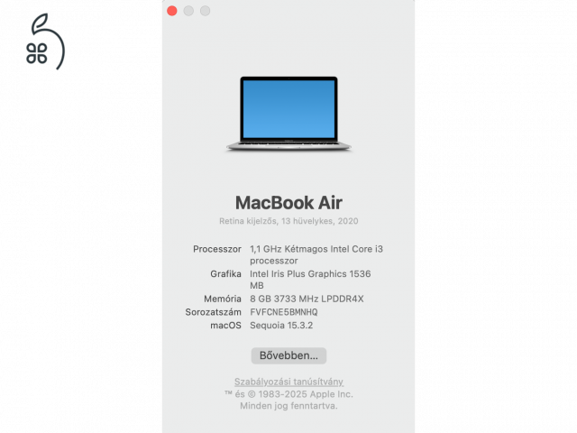 APPLE MacBook Air 2020 13,3