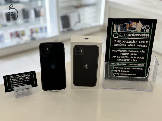 iPhone 11 64GB Fekete Független Újszerű/1-3 hónap gar./p4230