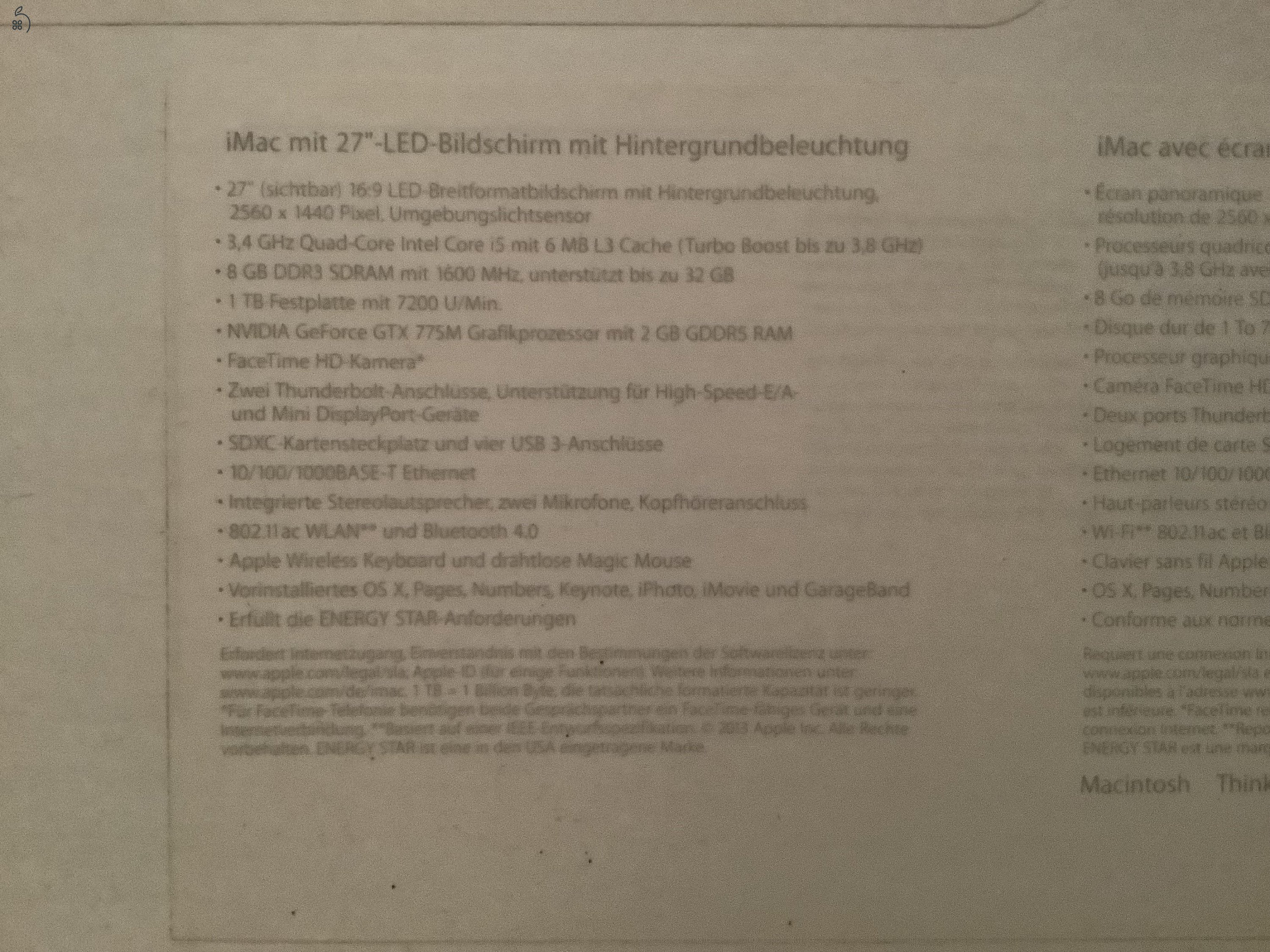 Újszerû állapotú iMac 27-es 32 GB RAM Upgrade eredeti dobozban