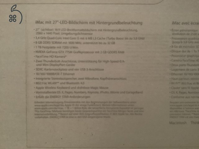 Újszerû állapotú iMac 27-es 32 GB RAM Upgrade eredeti dobozban