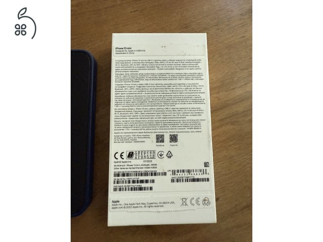 iPhone 13 mini, Midnight, 256GB, hibátlan, újszerű állapotban eladó