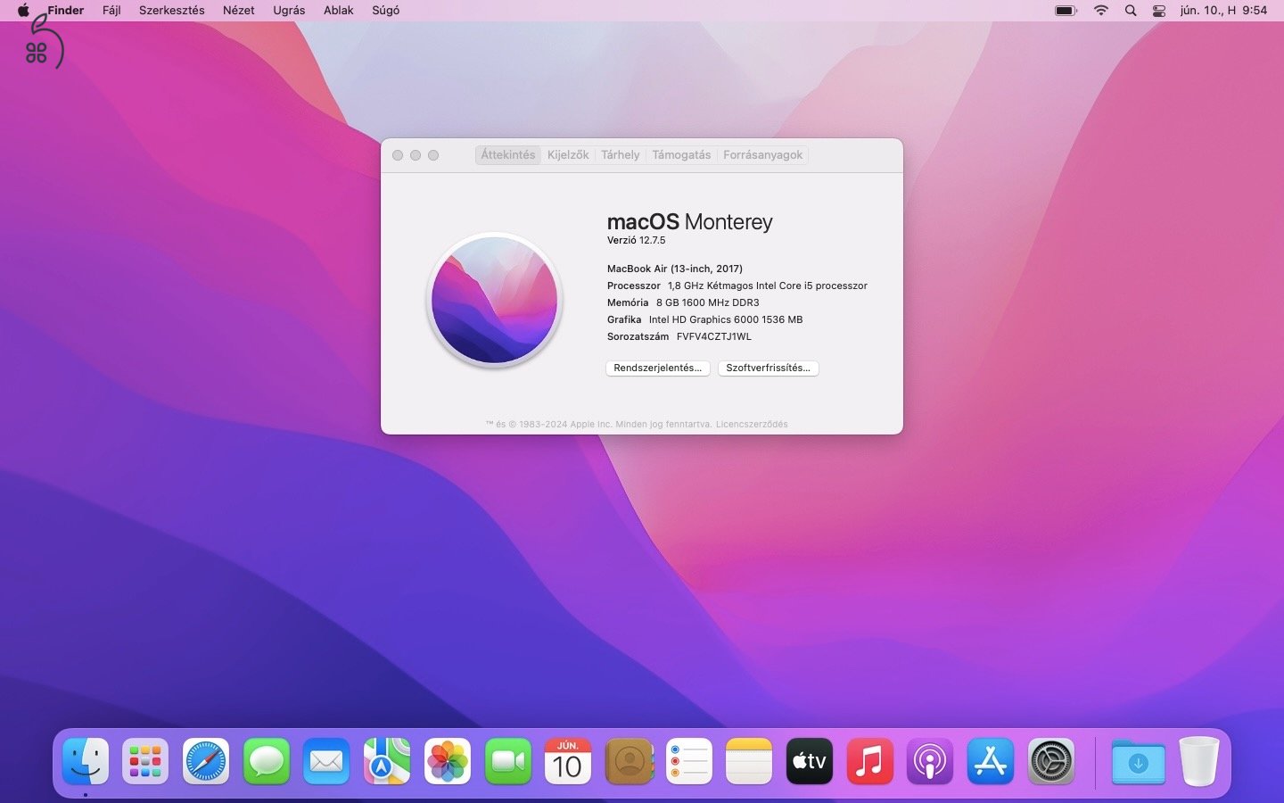 2017 MacBook Air 13 / i5 / 8GB / 256GB SSD / Magyar / 86% Aksi