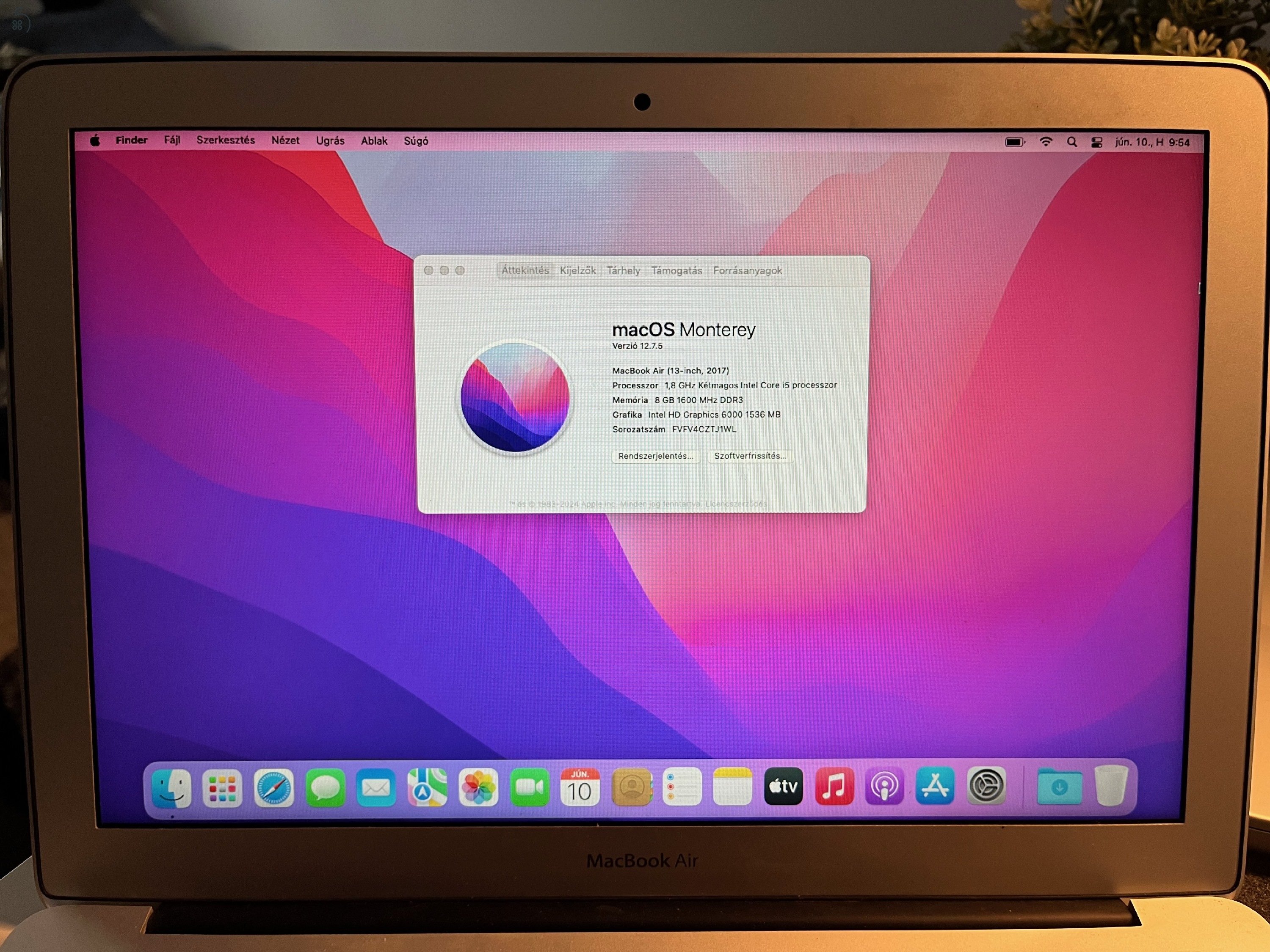2017 MacBook Air 13 / i5 / 8GB / 256GB SSD / Magyar / 86% Aksi