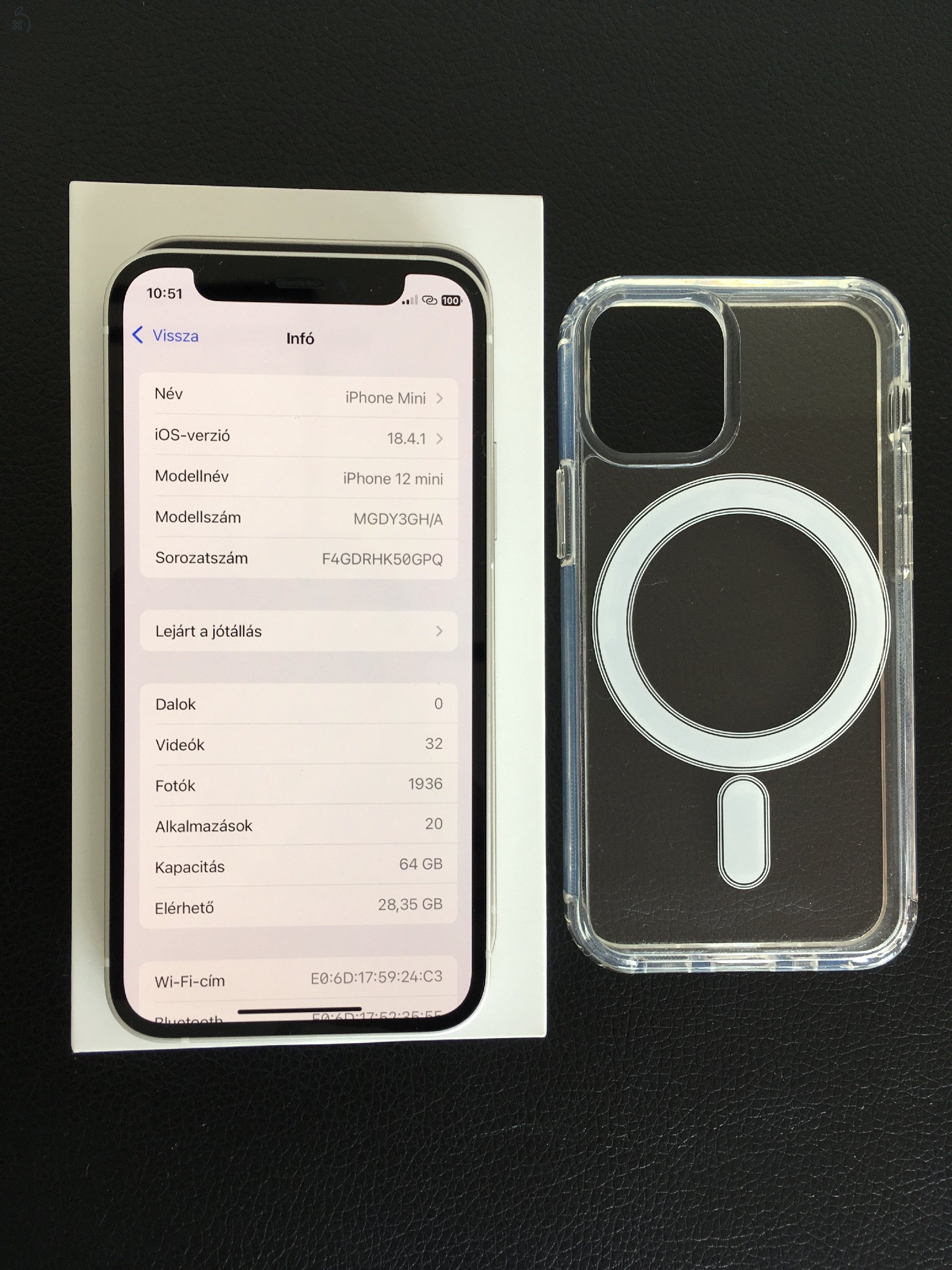 Apple Iphone 12 Mini 64GB (Fehér) - Gyárilag Független - Karcmentes kijelző 