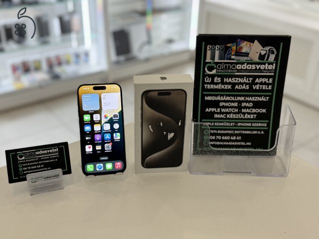 iPhone 15 Pro 256GB Független Karcmentes/1 hónap gar./Akku 100%/p52e