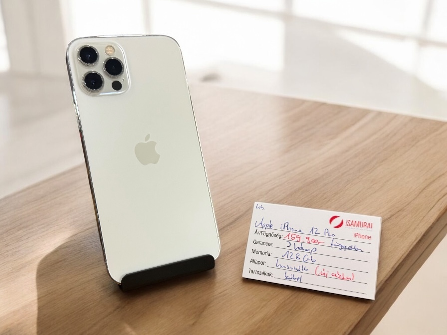 44. Apple iPhone 12 Pro - 128 GB - Ezüst - ÚJ AKKU