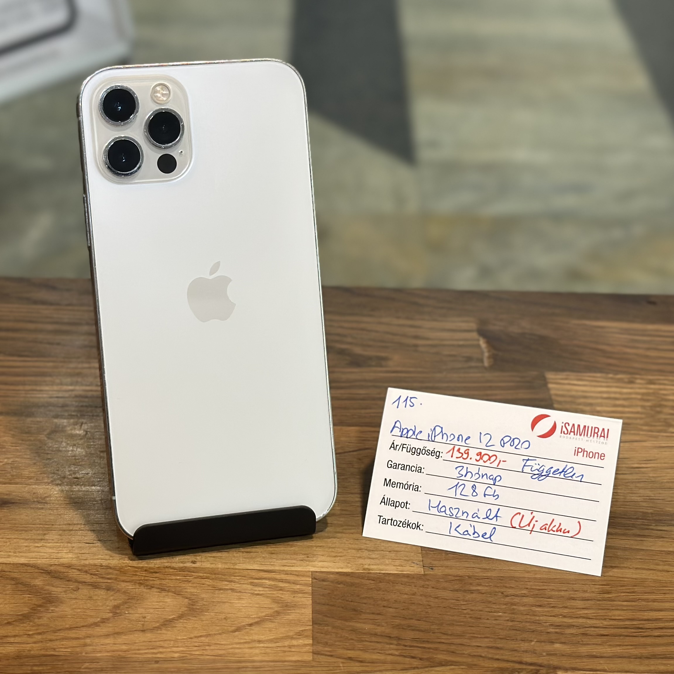 115. Apple iPhone 12 Pro - 128 GB - Ezüst - ÚJ AKKU