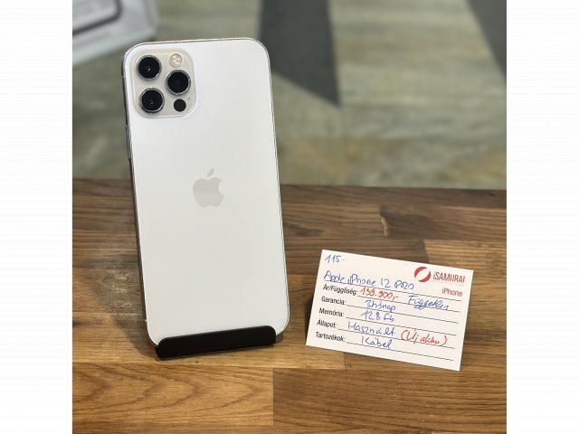 115. Apple iPhone 12 Pro - 128 GB - Ezüst - ÚJ AKKU