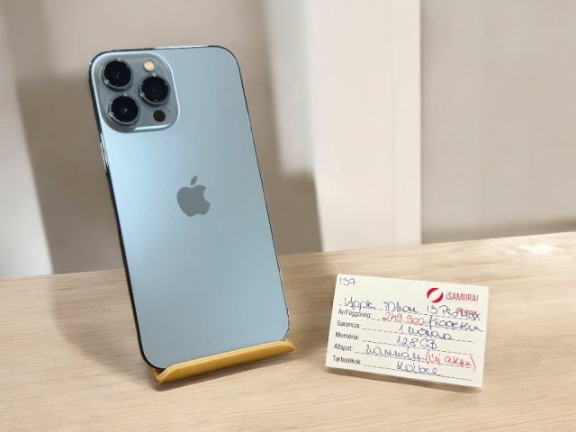 137. Apple iPhone 13 Pro Max - 128 GB - Sierra Blue - Új akku