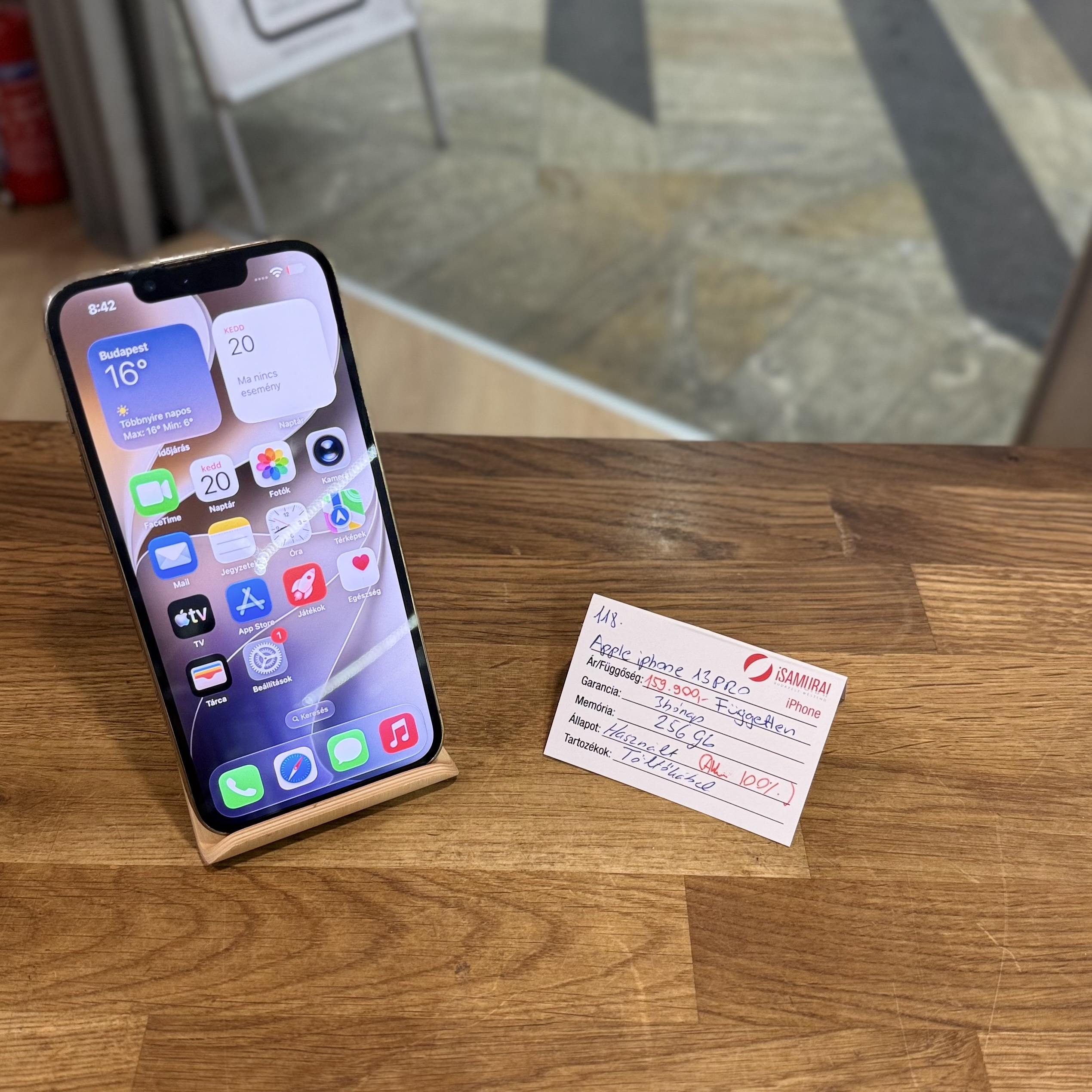 Apple iPhone 13 Pro - 256 GB - Gold - Akku 100% - Független ( 118.)