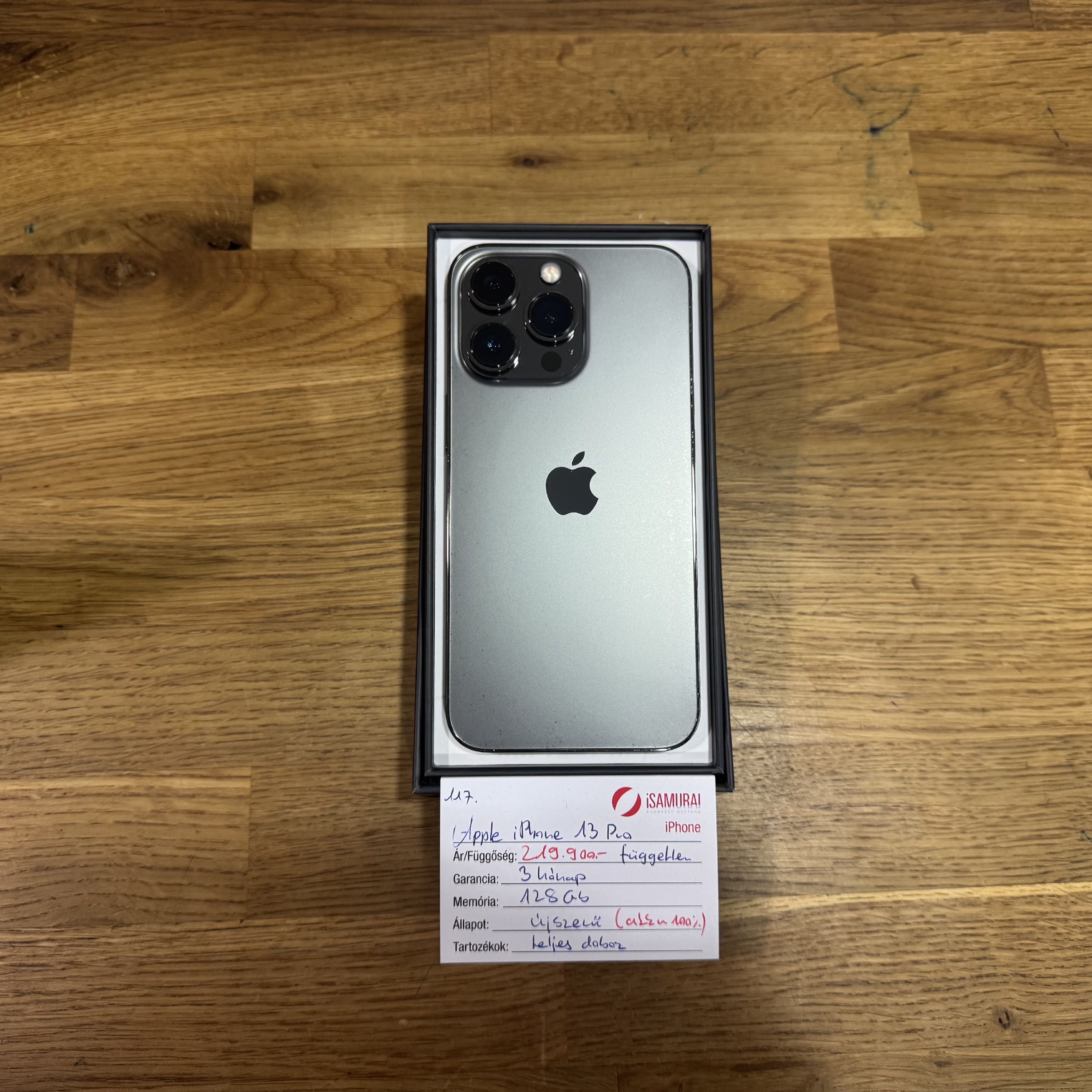 117. Apple iPhone 13 Pro - 128 GB - Grafit - 100% AKKU