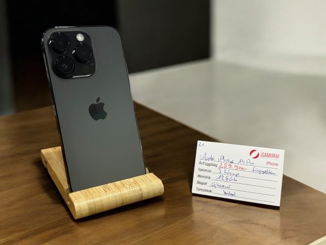 21. Apple iPhone 14 Pro - 128 GB - Space Black - Újszerű