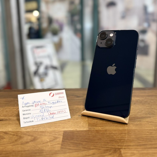 Apple iPhone 14  - 128 GB - fekete  - Újszerű - Új akku (7.)