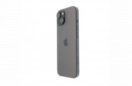 !! 1 ÉV GARANCIA !! Apple iPhone 15 128 GB Black Titanium 100%