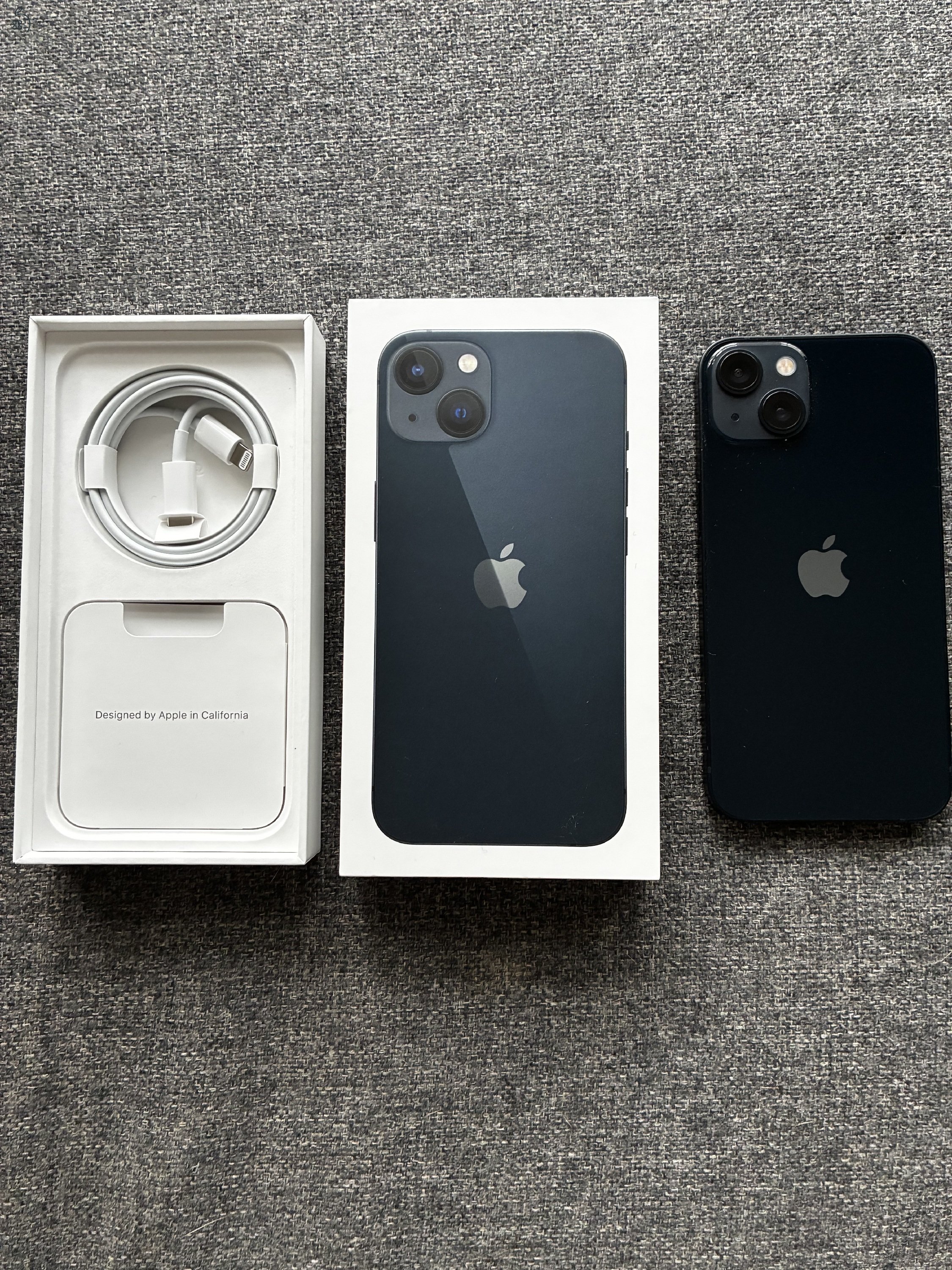 iPhone 13, 128 GB, fekete, dobozában