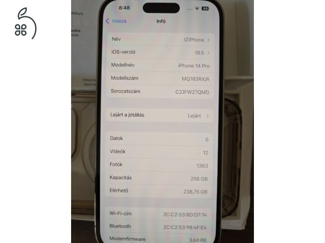 Iphone 14 Pro 256GB Silver - iStyle 1.5 év jótállás, szép állapot