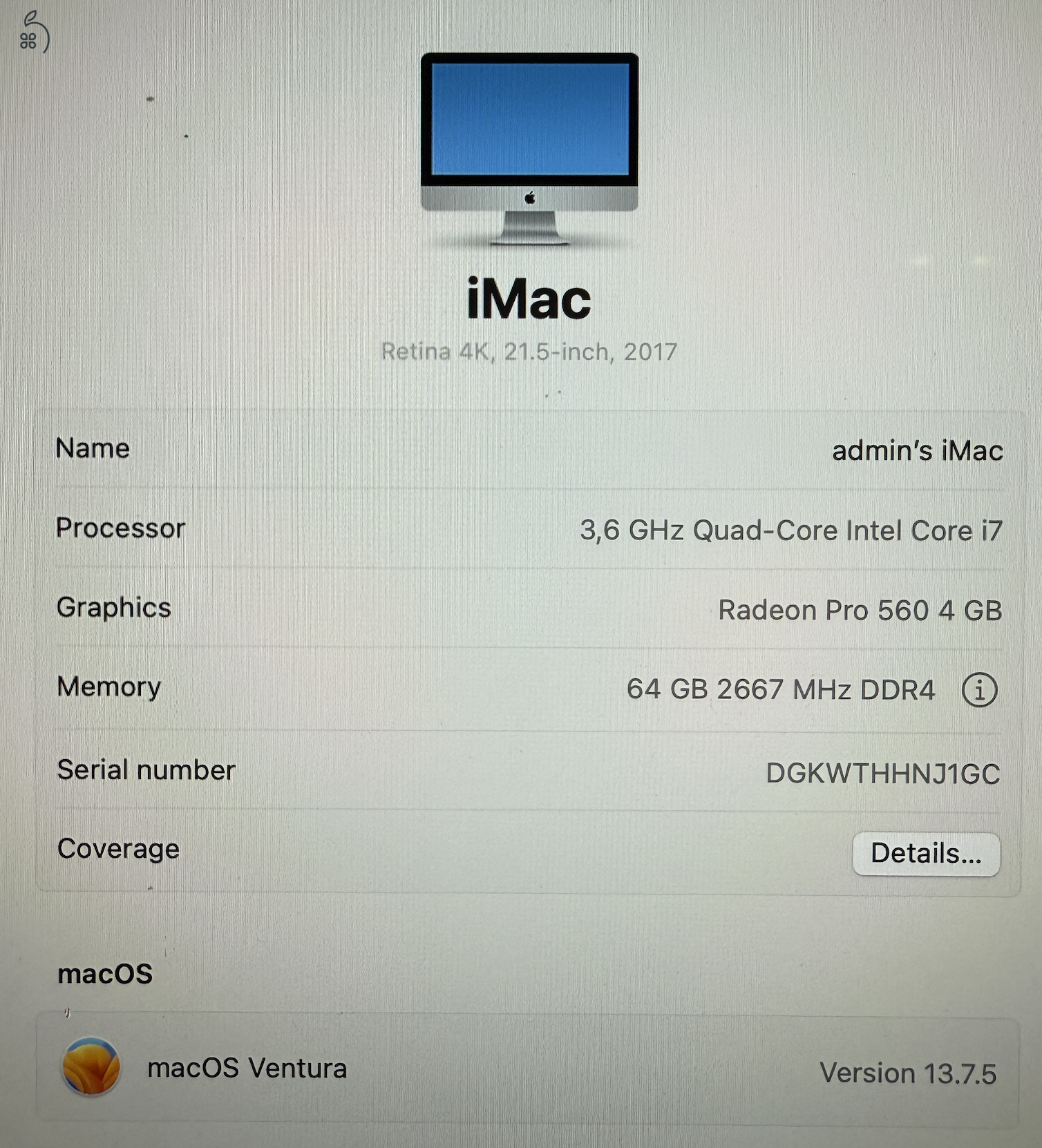 iMac 21,5
