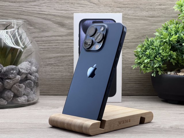 iPhone 15 Pro Blue Titanium 128GB 2 ÉV Garanciával Számlával Aksi 90%