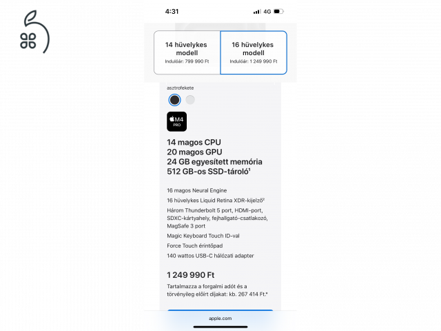 AKCIÓ - NÉZZ RÁ !! MacBook Pro 16