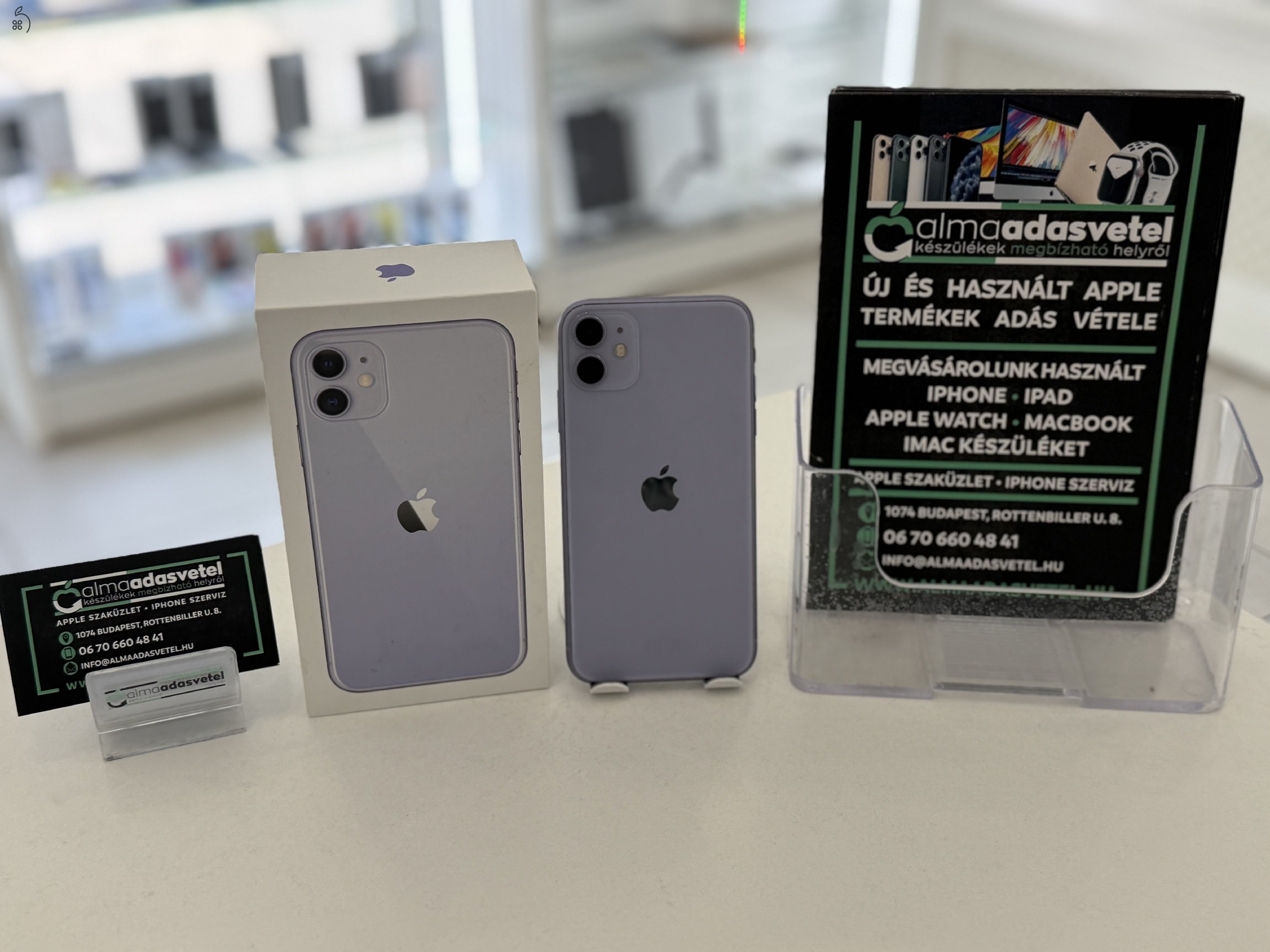iPhone 11 128GB Független Újszerű/1-3 hónap gar./Akku 100%/p4238