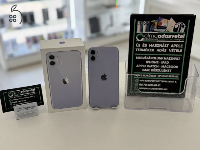 iPhone 11 128GB Független Újszerű/1-3 hónap gar./Akku 100%/p4238