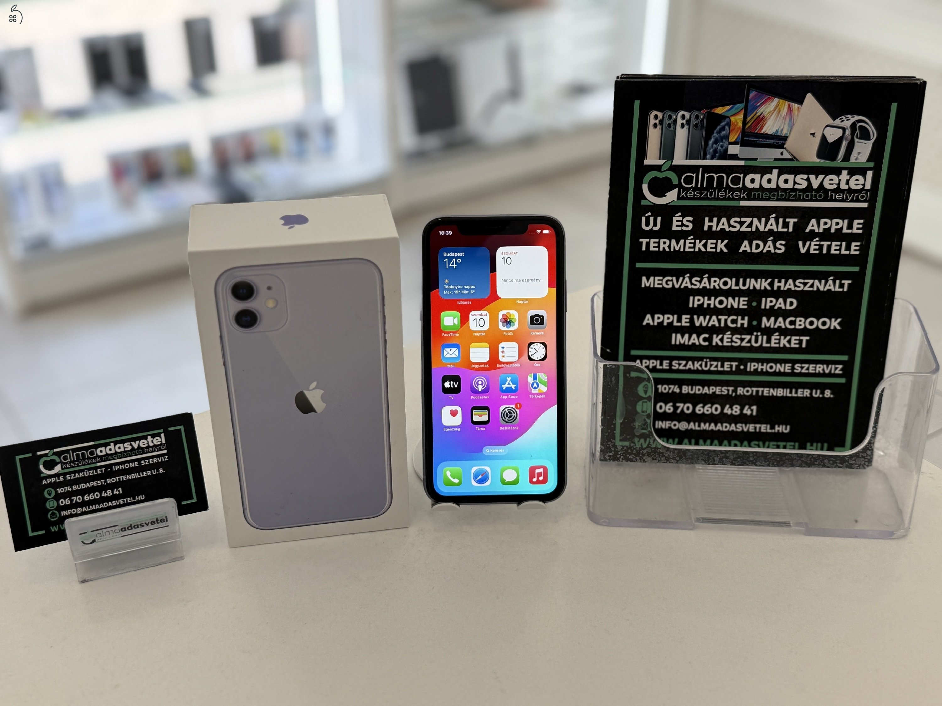 iPhone 11 128GB Független Újszerű/1-3 hónap gar./Akku 100%/p4238