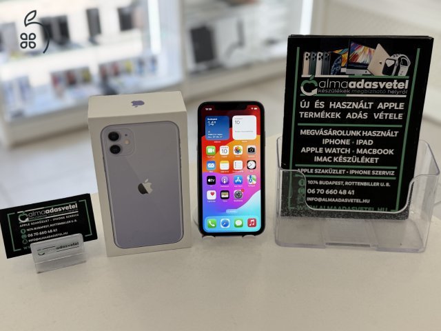 iPhone 11 128GB Független Újszerű/1-3 hónap gar./Akku 100%/p4238