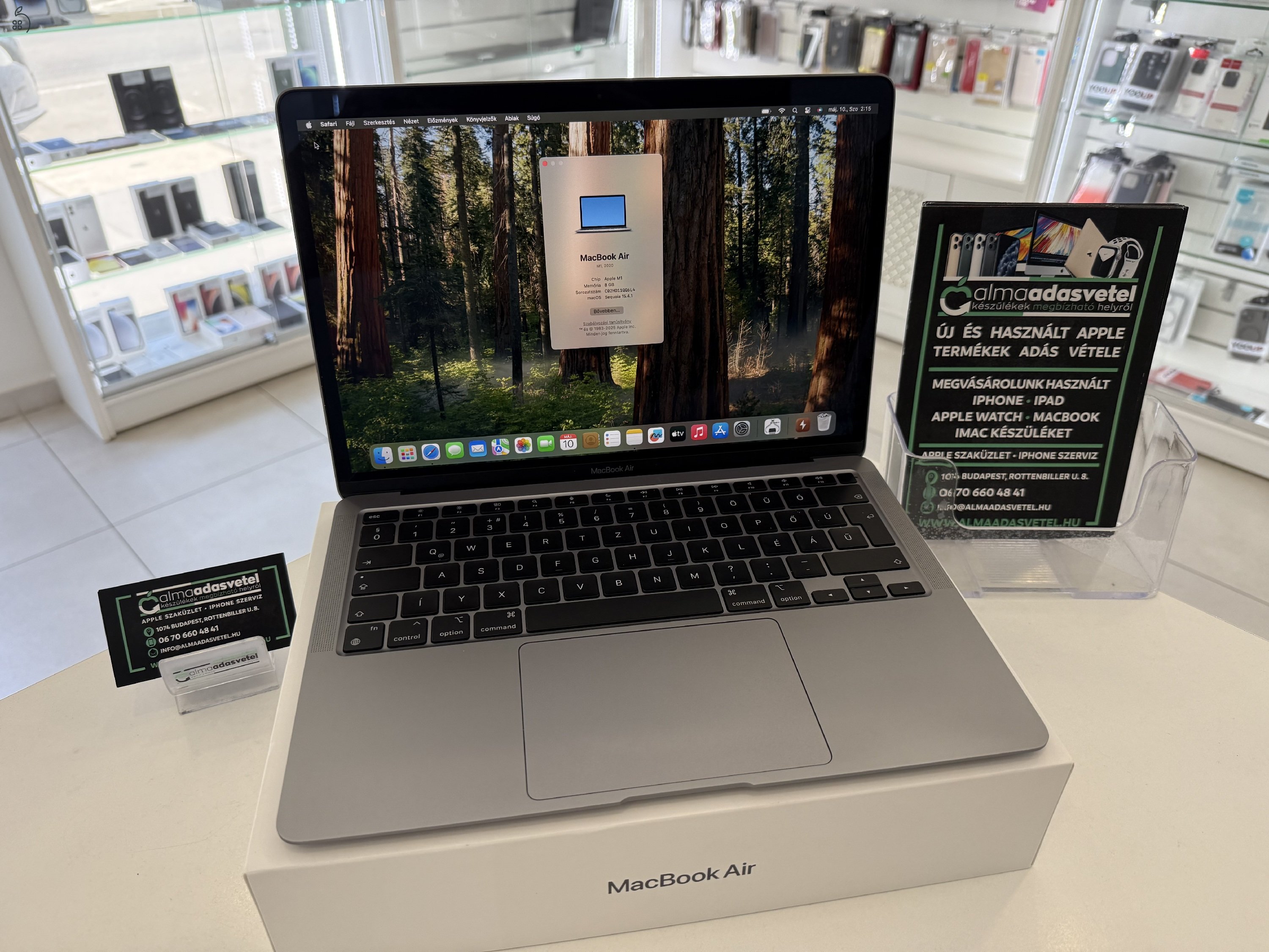 MacBook Air M1 8GB/256ssd/Újszerű/1-3 hónap gar./Akku 87%/p4239
