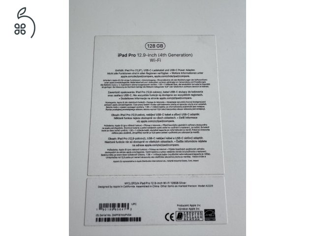Ipad Pro 4. gen. 12,9 128 gb wifi Silver