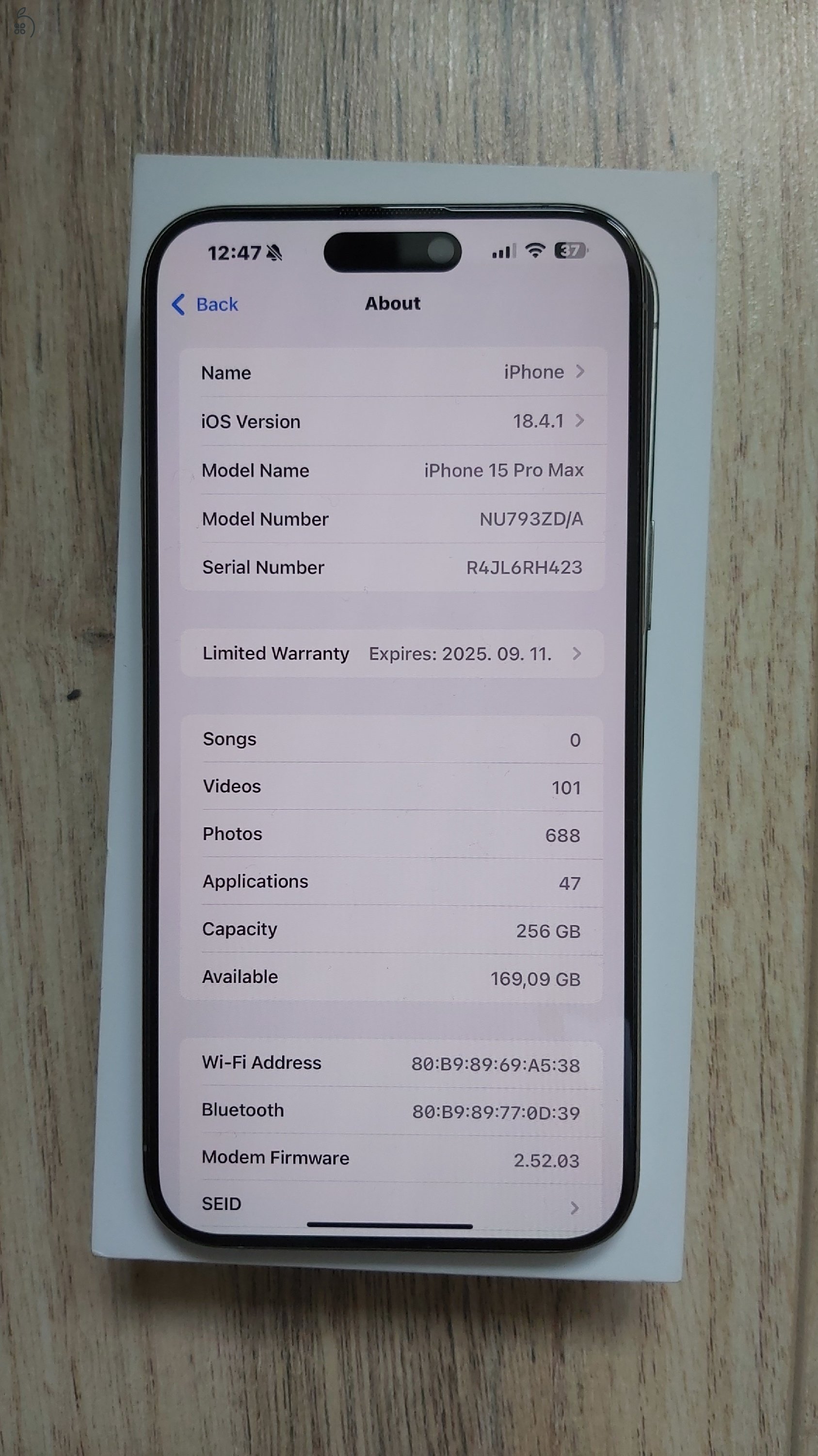 Iphone 15 pro max 100% aku