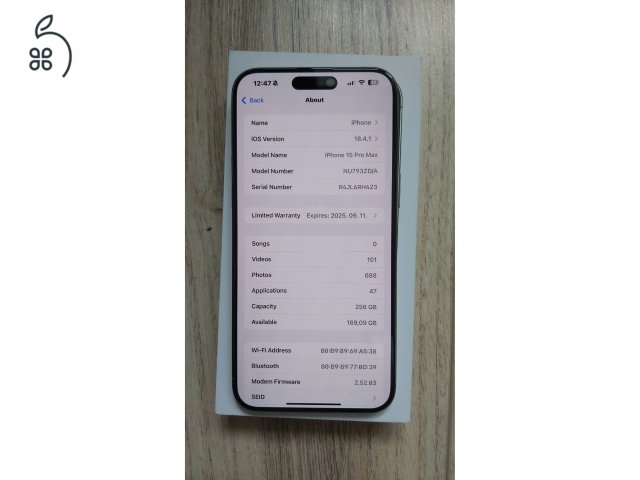 Iphone 15 pro max 100% aku