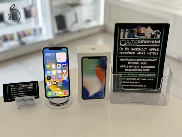 iPhone X 64GB Megkímélt/1-3 hónap gar./Akku 100%/p4244