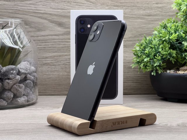 iPhone 11 Black 128GB 2 ÉV Garanciával Számlával Aksi 100%