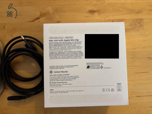 Újszerű Mac mini M4 / 16GB / 256GB,  9 hónap Apple garancia