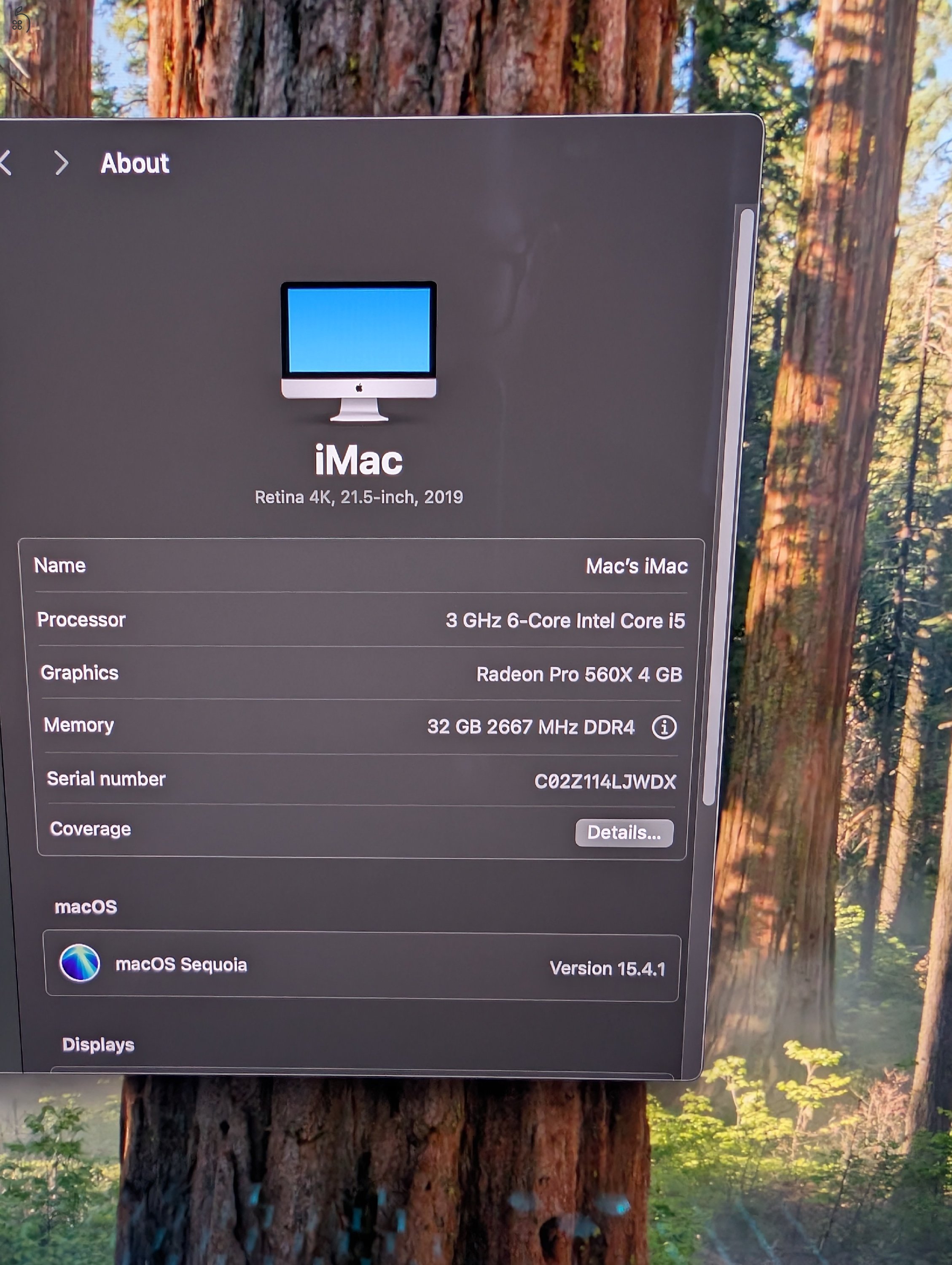 iMac 21.5 4k 2019-es model 2TB SSD és 32GB ram