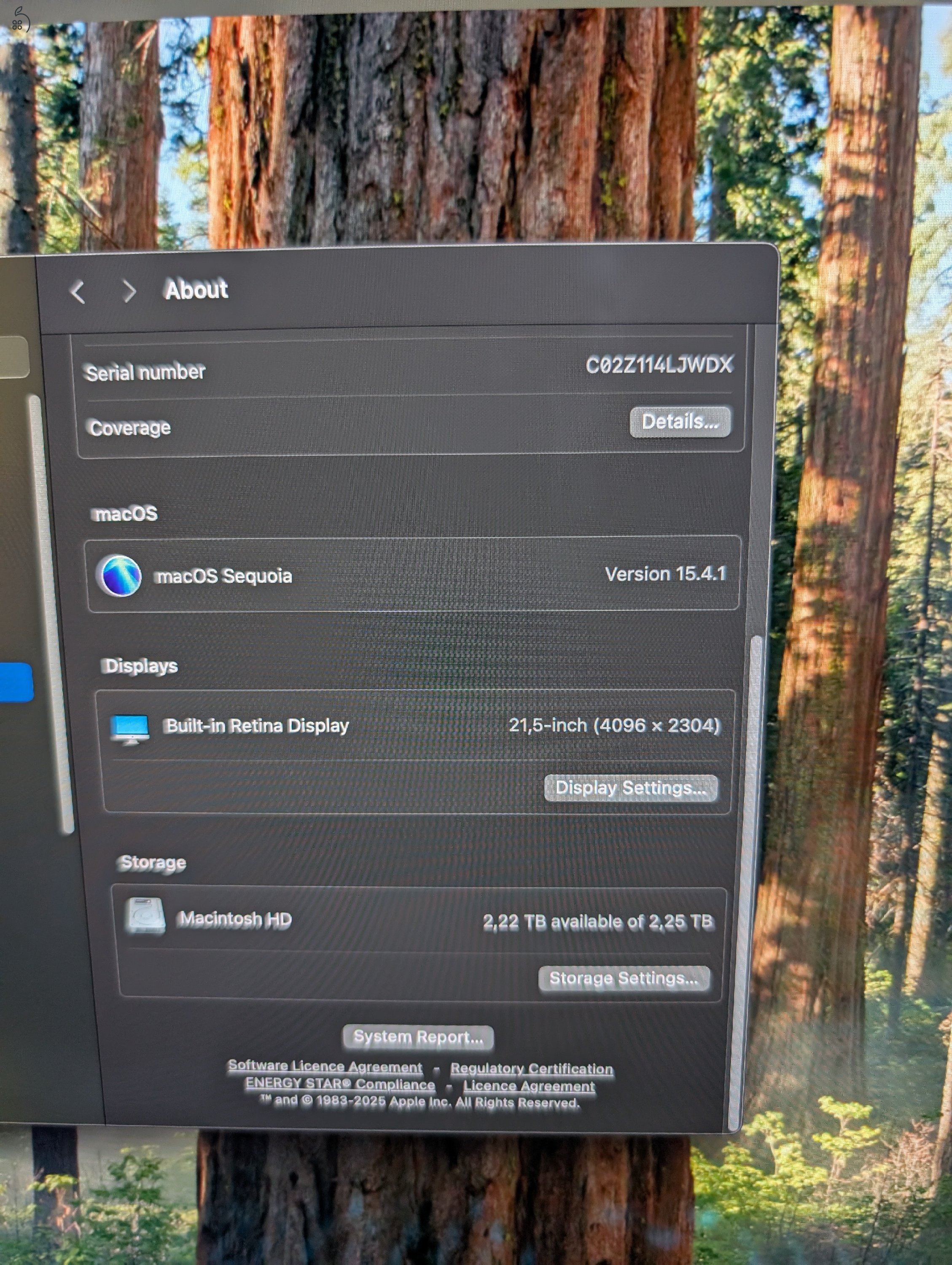 iMac 21.5 4k 2019-es model 2TB SSD és 32GB ram