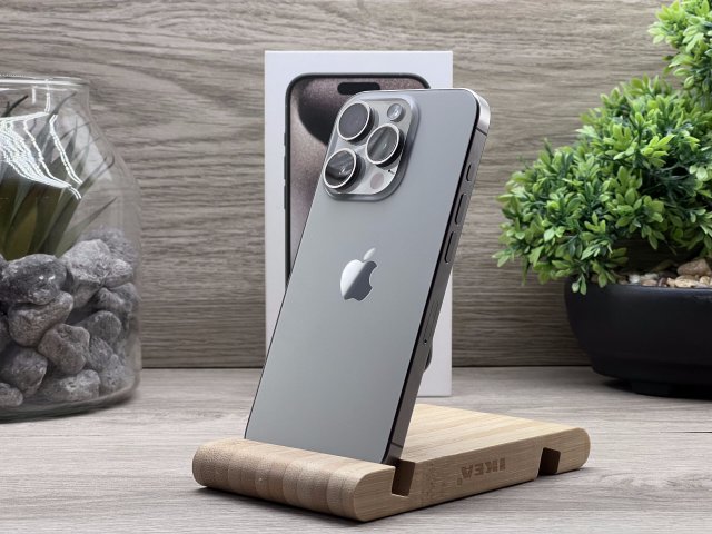 Hibátlan iPhone 15 Pro Natural Titanium 256GB 2 ÉV Garanciával Számlával