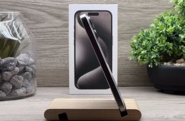 Hibátlan iPhone 15 Pro Natural Titanium 256GB 2 ÉV Garanciával Számlával