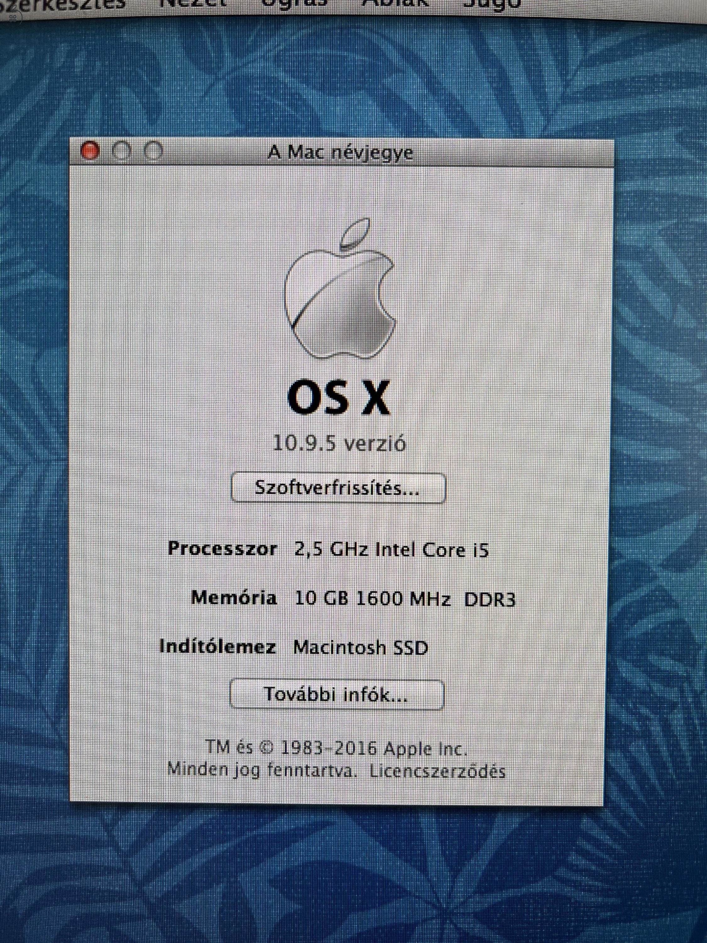 Mac mini i5 2.5 GHz intel i5 10 GB DDR3 256GB