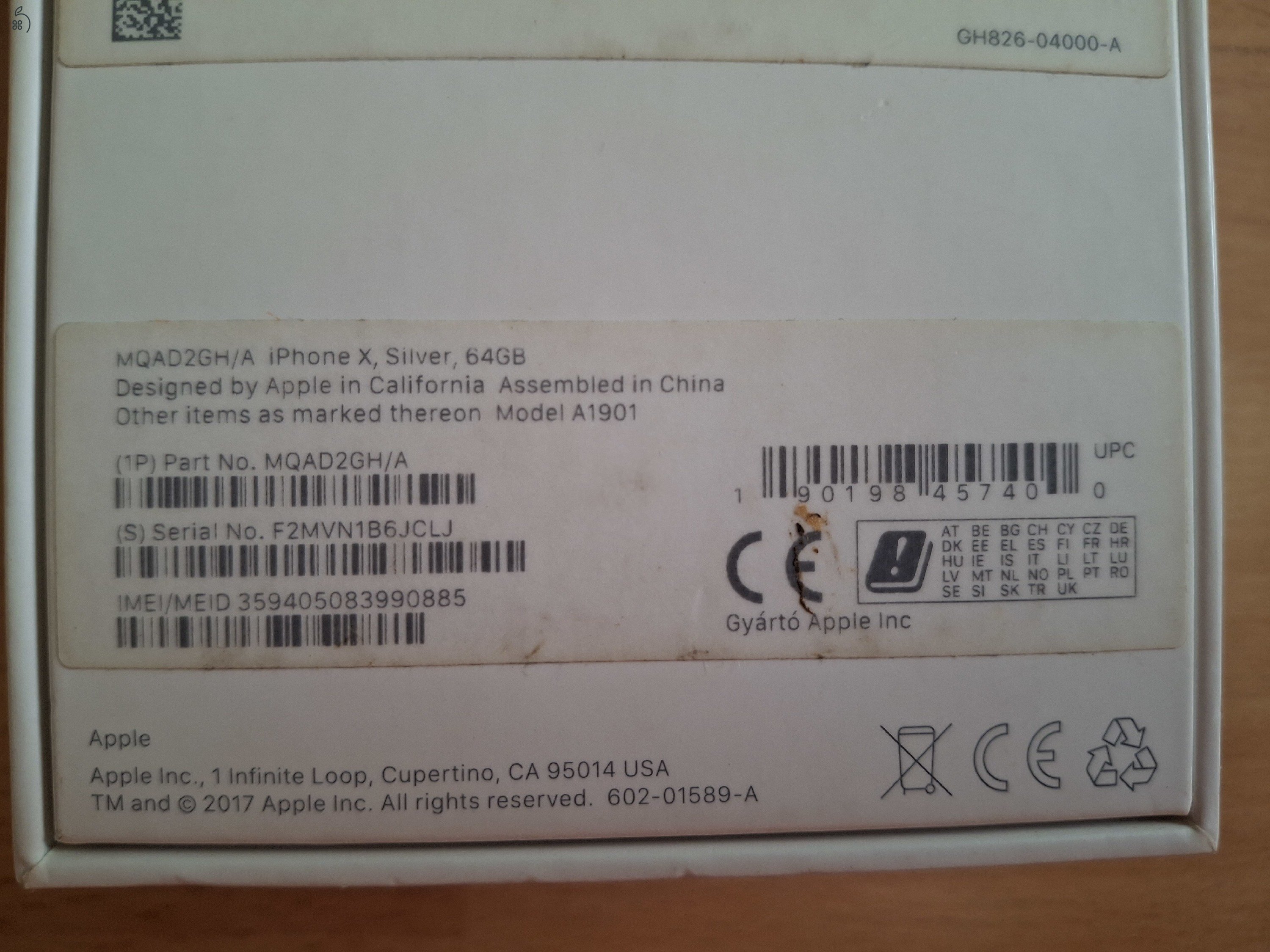 Eladó Iphone X Silver 64GB szép állapotban kedvező áron