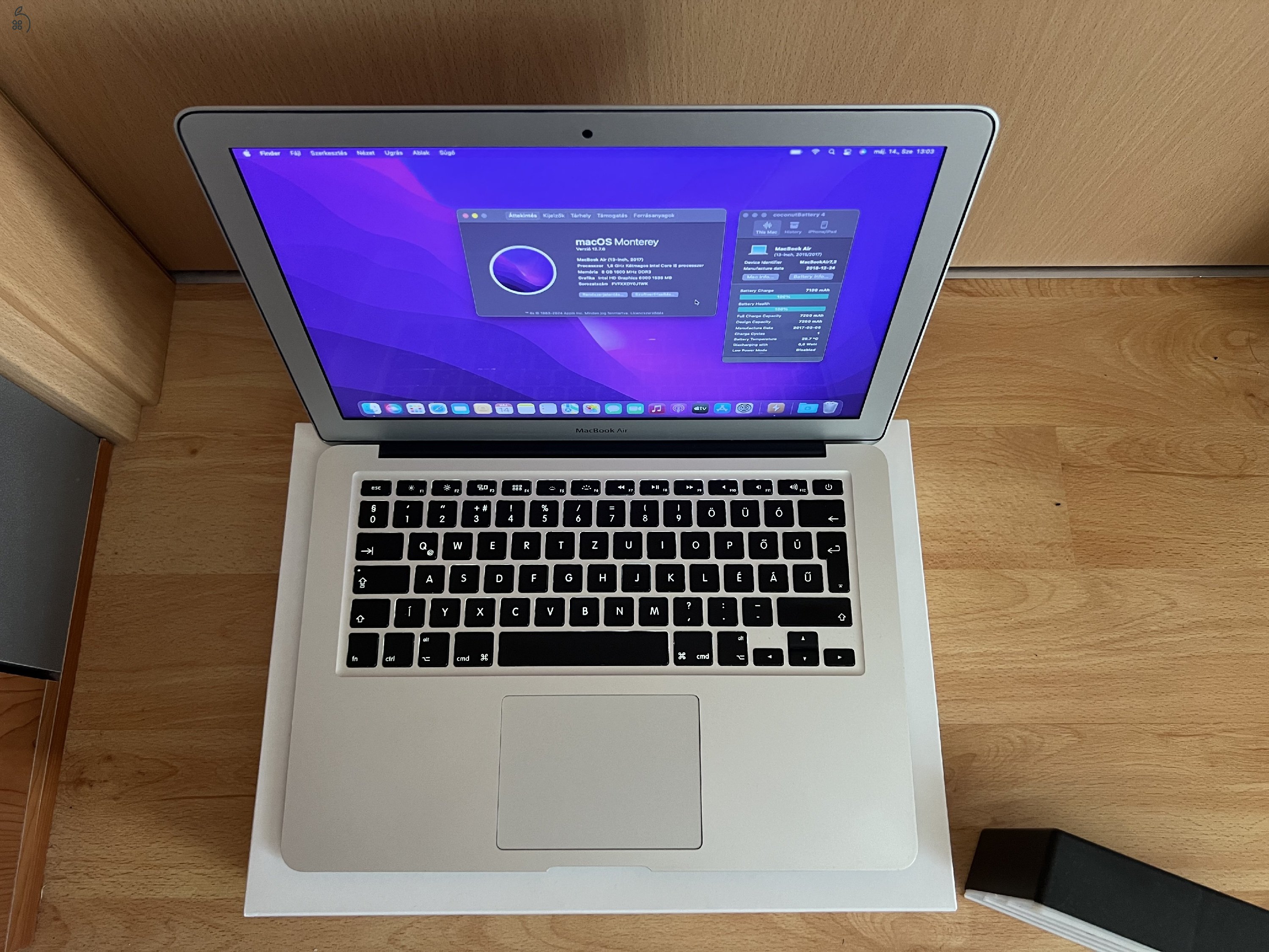2017 MacBook Air 13 / i5 / 8GB / 128GB SSD / Új 100% Aksival / Eladó ! ! !
