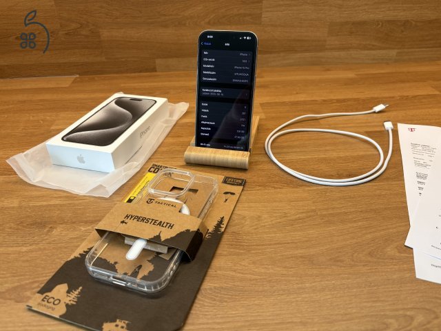 Apple iPhone 15 Pro – 128 GB – Fehér titán – Magyarországi vásárlás