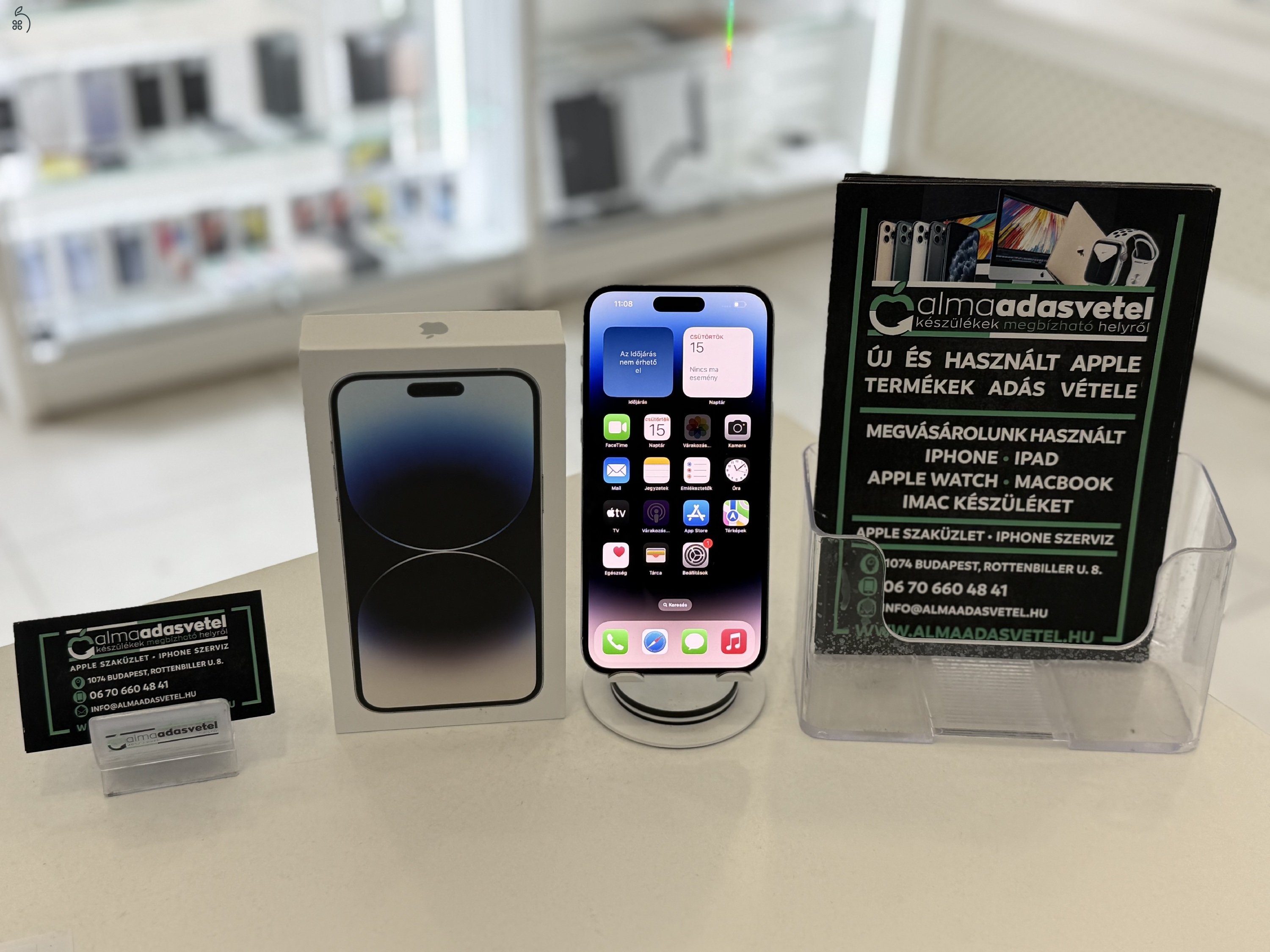 iPhone 14 Pro Max 256GB Független Újszerű/1-3 hónap gar./Akku 85%/p4250