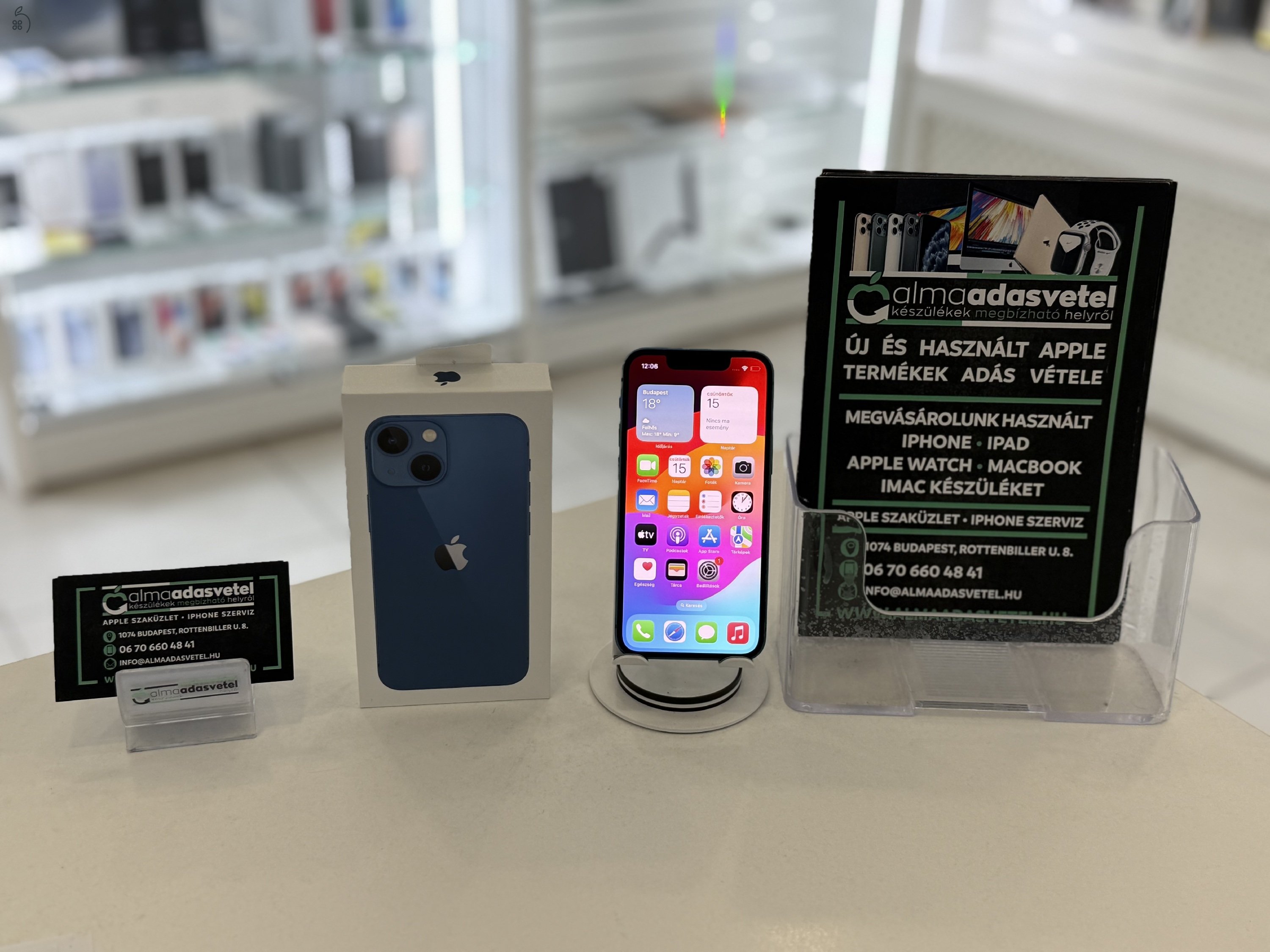 iPhone 13 Mini 128GB Vodafone Újszerű/1-3 hónap gar./Akku 85%/p4252