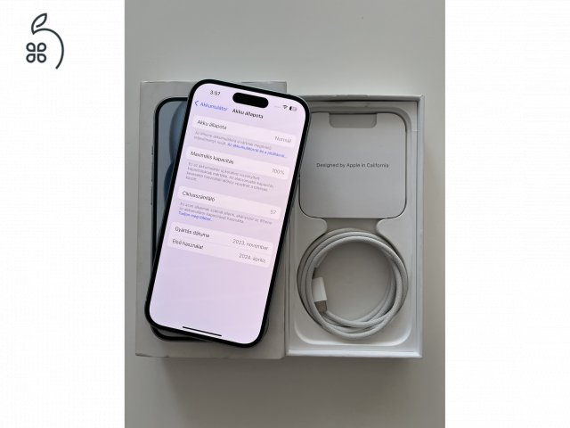 iPhone 15 128GB Független! Új állapot! Akku 100%! 